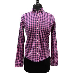 Abercrombie & Fitch Pink and Blue Plaid Button Down Shirt